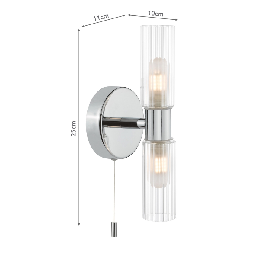 Där Lighting BOL0950 - Aplique de parede para casa de banho BOLTON 2xG9/5W/230V IP44 cromado brilhante
