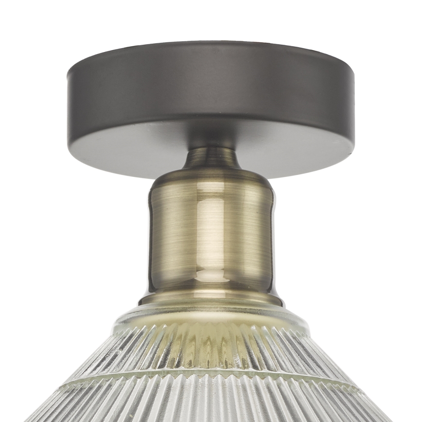 Där Lighting BOY0175 - Candeeiro de tecto BOYD 1xE27/60W/230V Ø 25 cm latão/vidro transparente