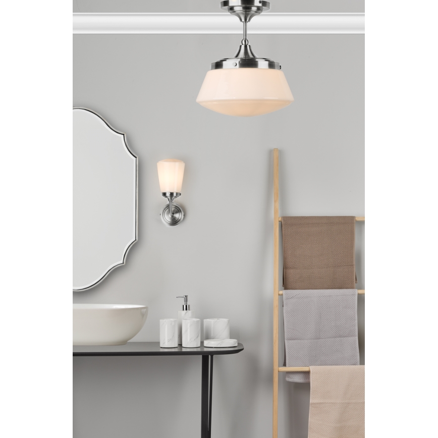 Där Lighting CAD0150 - Candeeiro de tecto para casa de banho CADEN 1xE27/60W/230V IP44 cromo brilhante