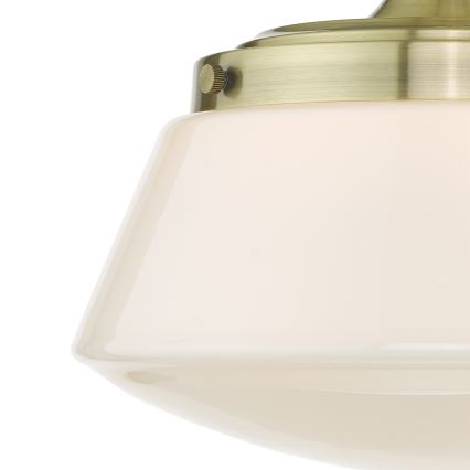 Där Lighting CAD0175 - Lustre de tecto sobreposto para casa de banho CADEN 1xE27/60W/230V IP44 latão