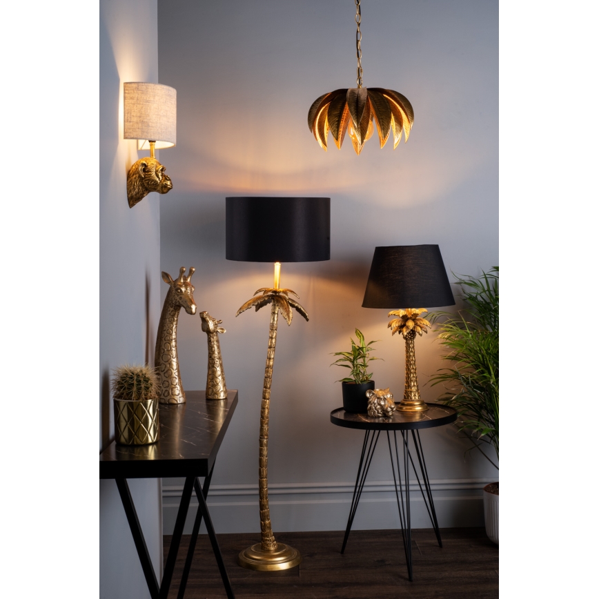 Där Lighting CAR0135 - Lustre suspenso CARA com corrente, 1xE27/60W/230V, dourado