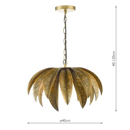 Där Lighting CAR0135 - Lustre suspenso CARA com corrente, 1xE27/60W/230V, dourado