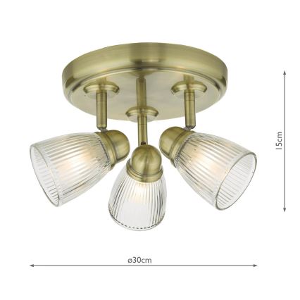 Där Lighting CED7675 - Candeeiro de focos para casa de banho CEDRIC 3xG9/25W/230V IP44 latão