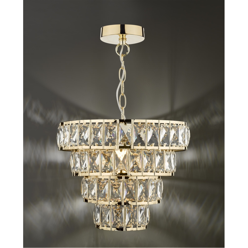 Där Lighting CER0135 - Lustre com corrente CERYS 1xE27/60W/230V dourado