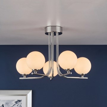 Där Lighting CRA5450-02 - Lustre em haste CRADLE 5xG9/25W/230V cromado brilhante
