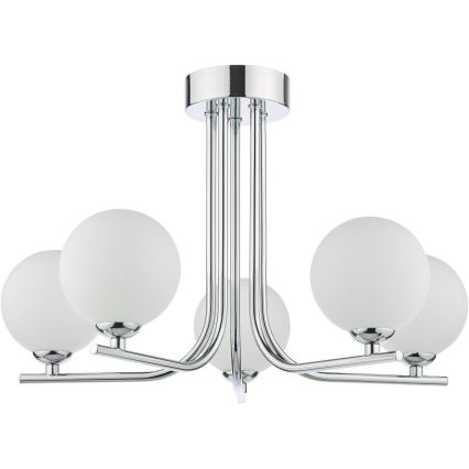 Där Lighting CRA5450-02 - Lustre em haste CRADLE 5xG9/25W/230V cromado brilhante