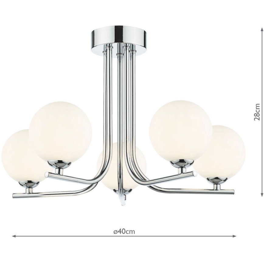 Där Lighting CRA5450-02 - Lustre em haste CRADLE 5xG9/25W/230V cromado brilhante