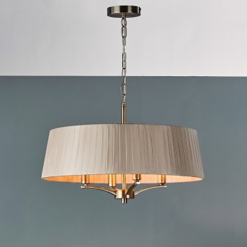 Där Lighting CRI0429 - Lustre suspenso por corrente CRISTIN 4xE14/40W/230V latão/taupe
