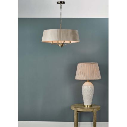 Där Lighting CRI0429 - Lustre suspenso por corrente CRISTIN 4xE14/40W/230V latão/taupe