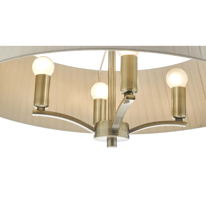 Där Lighting CRI0429 - Lustre suspenso por corrente CRISTIN 4xE14/40W/230V latão/taupe