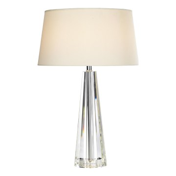 Där Lighting CYP4208 - Candeeiro de mesa CYPRUS 1xE27/60W/230V creme/transparente