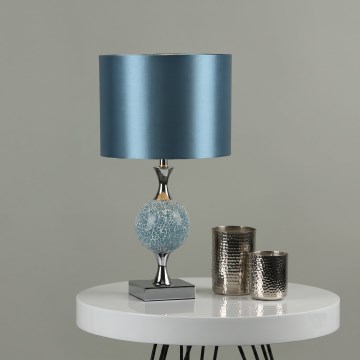 Där Lighting ELS4223 - Candeeiro de mesa ELSA 1xE27/40W/230V azul/cromado brilhante