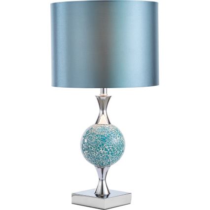 Där Lighting ELS4223 - Candeeiro de mesa ELSA 1xE27/40W/230V azul/cromado brilhante