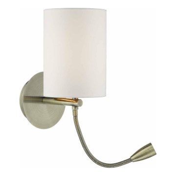 Där Lighting FET0775 - Aplique de parede LED FETA 1xE27/60W/230V + LED/1W latão