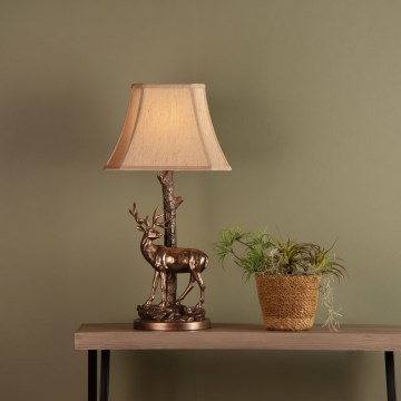 Där Lighting GUL5545-X - Candeeiro de mesa GULLIVER 1xE27/60W/230V bege/bronze