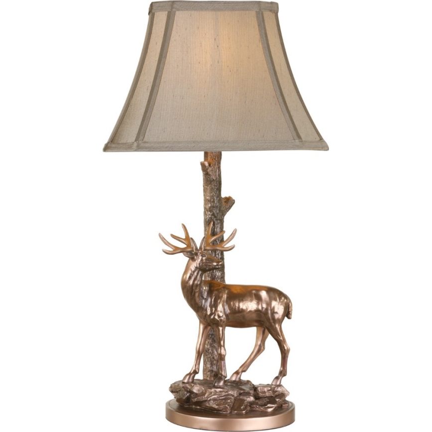 Där Lighting GUL5545-X - Candeeiro de mesa GULLIVER 1xE27/60W/230V bege/bronze