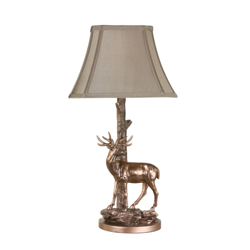 Där Lighting GUL5545-X - Candeeiro de mesa GULLIVER 1xE27/60W/230V bege/bronze
