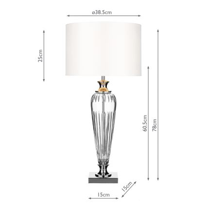 Där Lighting HIN4208 - Candeeiro de mesa HINTON 1xE27/60W/230V branco/cromado brilhante