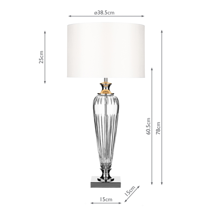 Där Lighting HIN4208 - Candeeiro de mesa HINTON 1xE27/60W/230V branco/cromado brilhante