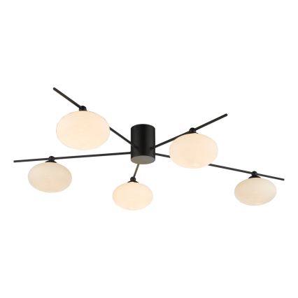 Där Lighting JAS5422 - Candeeiro de tecto de montagem à superfície JASPER 5xG9/25W/230V preto