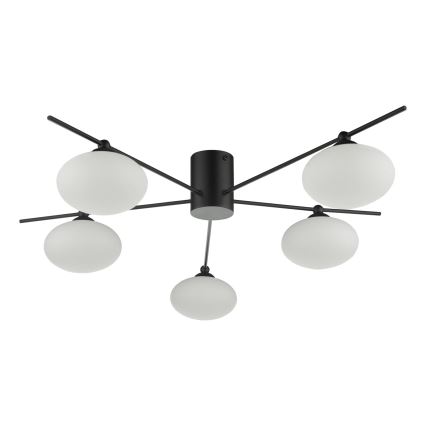 Där Lighting JAS5422 - Candeeiro de tecto de montagem à superfície JASPER 5xG9/25W/230V preto