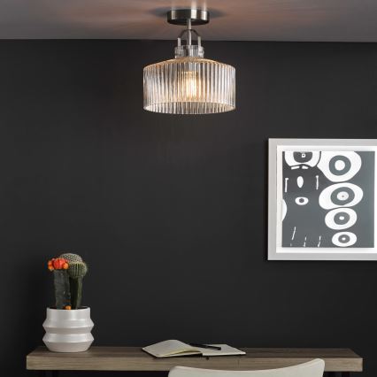 Där Lighting LEN4846 - Candeeiro de tecto sobreposto LENKA 1xE27/60W/230V cromo fosco