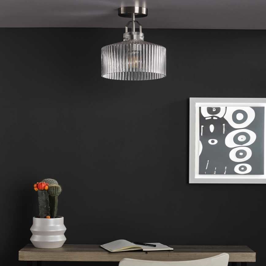 Där Lighting LEN4846 - Candeeiro de tecto sobreposto LENKA 1xE27/60W/230V cromo fosco