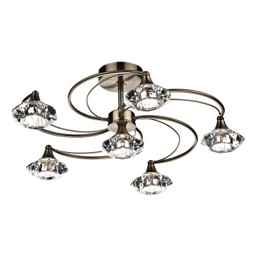 Där Lighting LUT0675 - Candeeiro de tecto de superfície LUTHER 6xG9/40W/230V latão