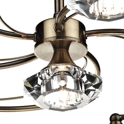 Där Lighting LUT0675 - Candeeiro de tecto de superfície LUTHER 6xG9/40W/230V latão
