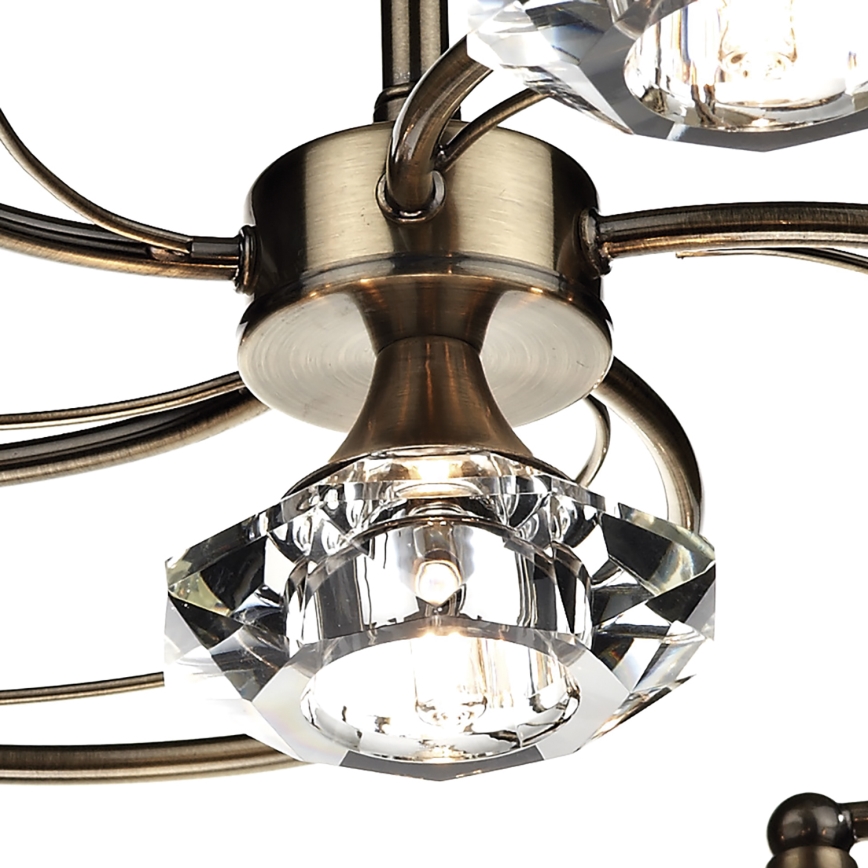 Där Lighting LUT0675 - Candeeiro de tecto de superfície LUTHER 6xG9/40W/230V latão