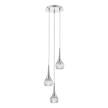 Där Lighting LYA0350 - Lustre suspenso em cabo LYALL 3xG9/40W/230V cromado brilhante