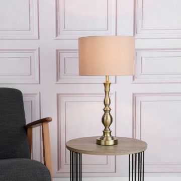 Där Lighting MAD4275 - Candeeiro de mesa MADRID 1xE27/60W/230V castanho/latão