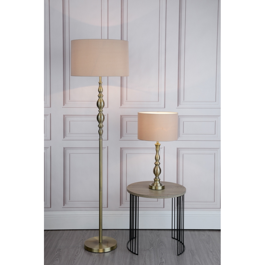 Där Lighting MAD4275 - Candeeiro de mesa MADRID 1xE27/60W/230V castanho/latão