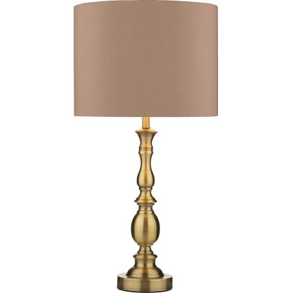 Där Lighting MAD4275 - Candeeiro de mesa MADRID 1xE27/60W/230V castanho/latão