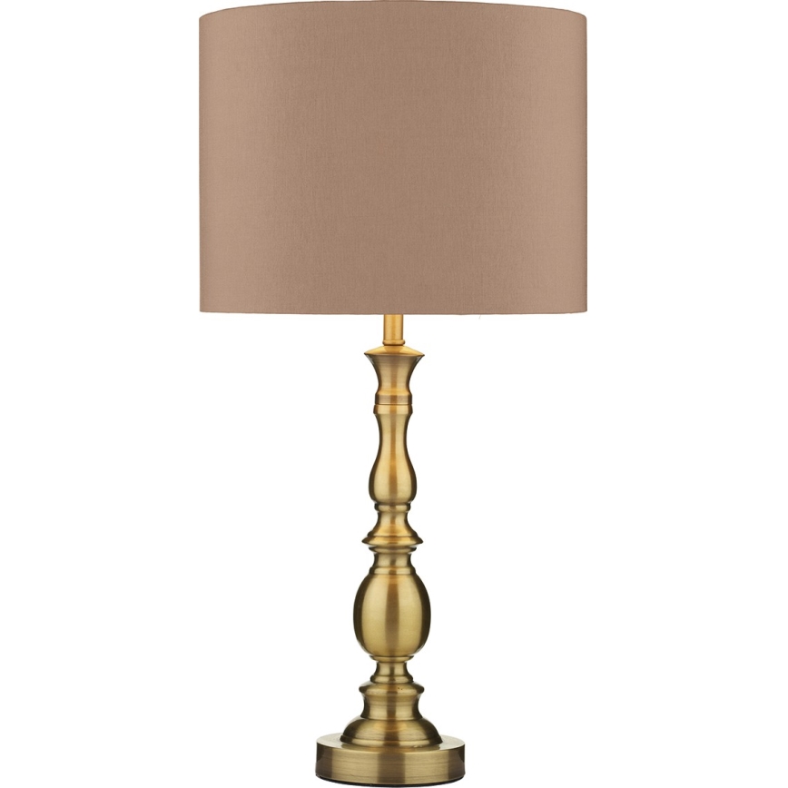 Där Lighting MAD4275 - Candeeiro de mesa MADRID 1xE27/60W/230V castanho/latão