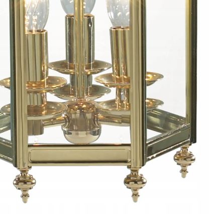 Där Lighting MOO0340 - Lustre suspenso MOORGATE 3xE14/60W/230V, acabamento em latão