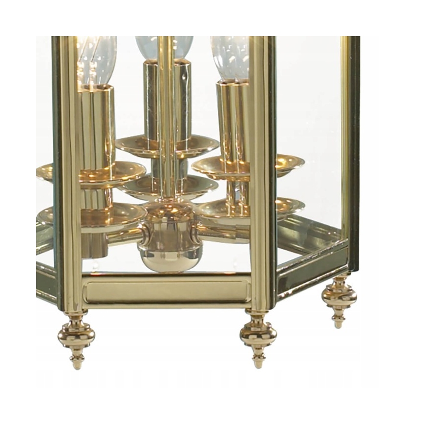 Där Lighting MOO0340 - Lustre suspenso MOORGATE 3xE14/60W/230V, acabamento em latão