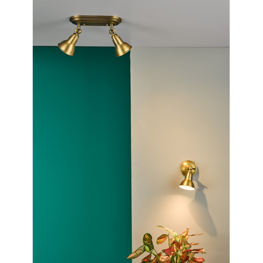Där Lighting NAT0742 - Aplique de parede com spot NATHANIEL 1xGU10/11W/230V, acabamento em latão
