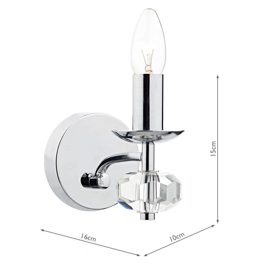 Där Lighting OLE0750 - Aplique de parede OLEANA 1xE14/40W/230V cromado brilhante