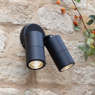 Där Lighting ORT0922 - Aplique de parede exterior LED ORTEGA orientável 2xGU10/5W/230V IP65 preto