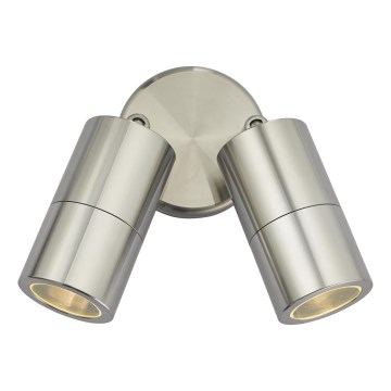 Där Lighting ORT0968 - Aplique de parede exterior LED ORTEGA 2xGU10/5W/230V IP65 cromado brilhante