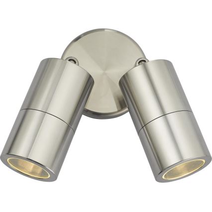 Där Lighting ORT0968 - Aplique de parede exterior LED ORTEGA 2xGU10/5W/230V IP65 cromado brilhante