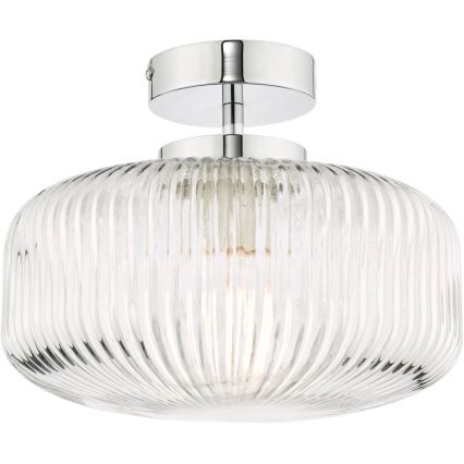 Där Lighting RIV5208 - Plafon de tecto para casa de banho RIVA 1xE27/60W/230V IP44 cromado brilhante