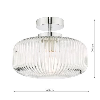 Där Lighting RIV5208 - Plafon de tecto para casa de banho RIVA 1xE27/60W/230V IP44 cromado brilhante