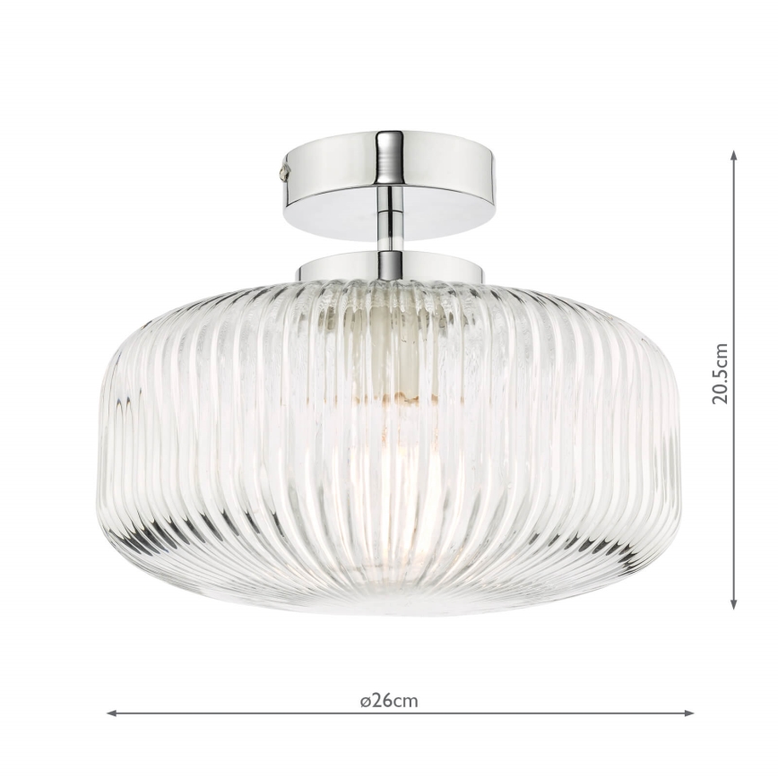 Där Lighting RIV5208 - Plafon de tecto para casa de banho RIVA 1xE27/60W/230V IP44 cromado brilhante
