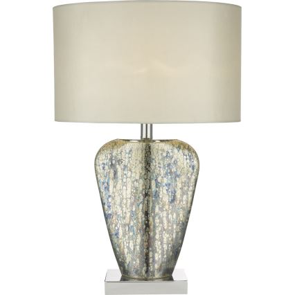 Där Lighting SYR4235 - Candeeiro de mesa SYRACUSE 1xE27/60W/230V cromado brilhante/creme