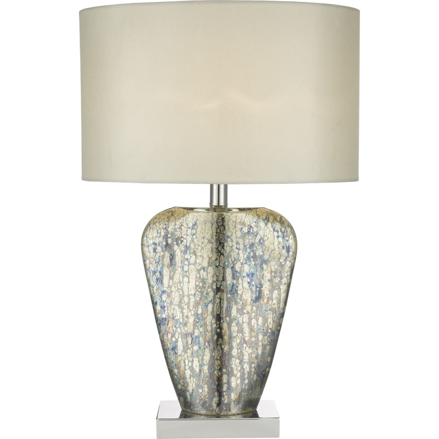 Där Lighting SYR4235 - Candeeiro de mesa SYRACUSE 1xE27/60W/230V cromado brilhante/creme