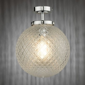 Där Lighting WAY0150 - Candeeiro de tecto para casa de banho WAYNE 1xE27/40W/230V IP44 Ø 25 cm cromado brilhante