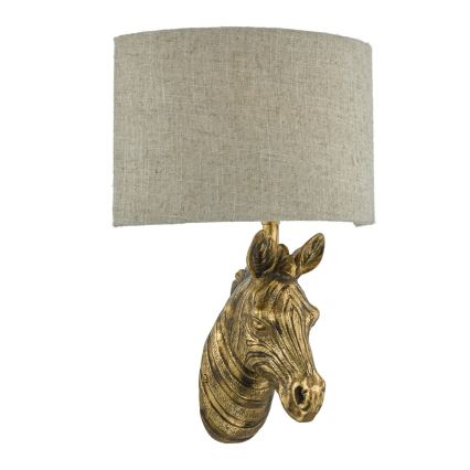 Där Lighting ABB0735 - Aplique de parede ABBY 1xE14/40W/230V linho/dourado