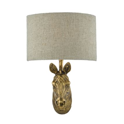 Där Lighting ABB0735 - Aplique de parede ABBY 1xE14/40W/230V linho/dourado